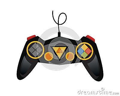 Joystick. Cartoon video game console. Entertainment play technology. Gamepad vector icon. Game-play console isolated on Vector Illustration