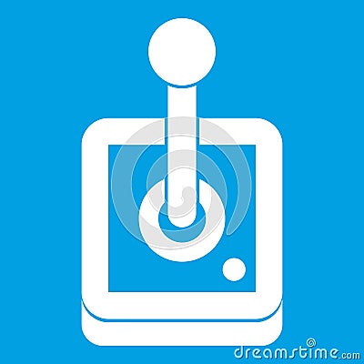 Joystick for computer games icon white Vector Illustration