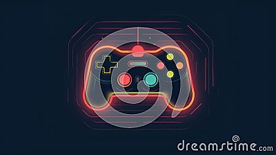A joystick icon representing the use of gaming data in big data analysis created with Generative AI Stock Photo
