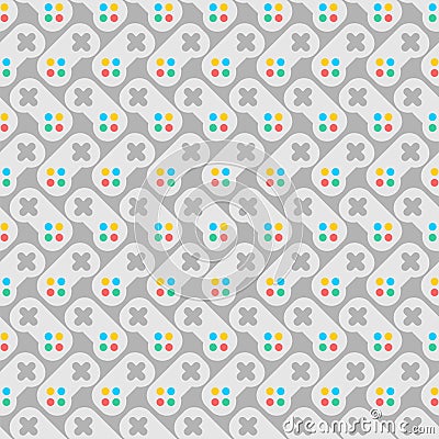 Joystick pattern seamless. gamepad background. Video game controller texture Vector Illustration