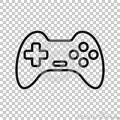 Joystick sign icon in transparent style. Gamepad vector illustration on isolated background. Gaming console controller business Vector Illustration