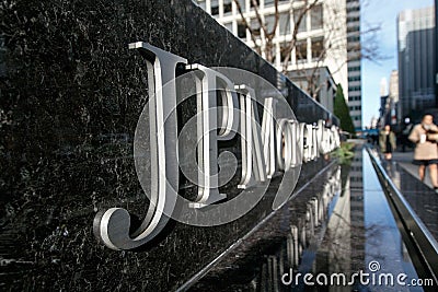 JP Morgan Chase corporate sign Editorial Stock Photo