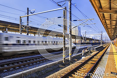 JP Shin fuji train blur Stock Photo