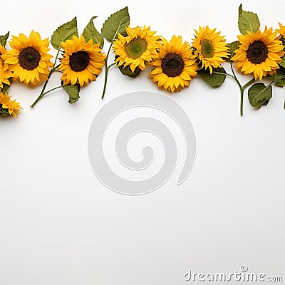 JPEG sunflower border Stock Photo