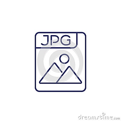 Jpg file line icon on white Vector Illustration