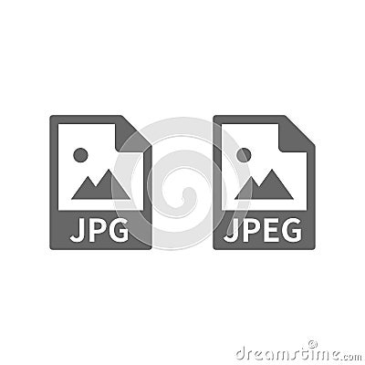 Jpg and jpeg file vector icon. Picture, image format symbol. Vector Illustration