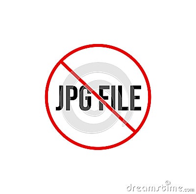 JPG will not work here vector icon. no JPG file Vector Illustration