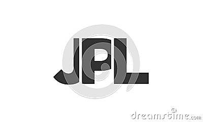 JPL logo design template with strong and modern bold text. Initial based vector logotype featuring simple and minimal typography. Vector Illustration