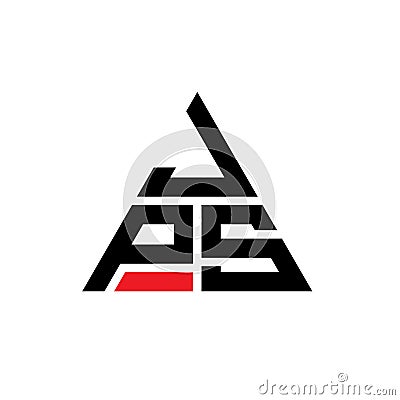 JPS triangle letter logo design with triangle shape. JPS triangle logo design monogram. JPS triangle vector logo template with red Vector Illustration