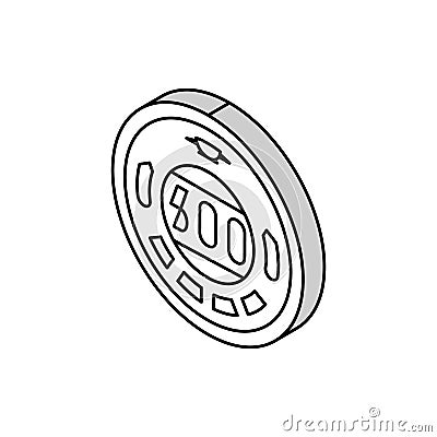 jpy coin isometric icon vector illustration Vector Illustration