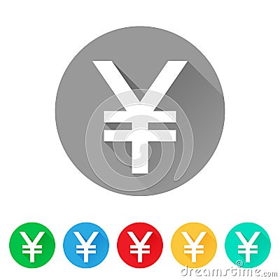 JPY, Set of Japanese yen sign icons, currency symbol Vector Illustration