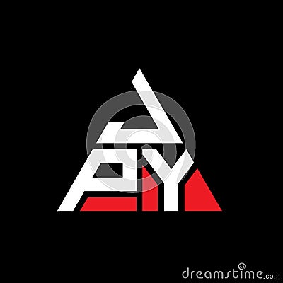 JPY triangle letter logo design with triangle shape. JPY triangle logo design monogram. JPY triangle vector logo template with red Vector Illustration