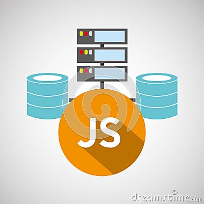 Js language data base storage Vector Illustration