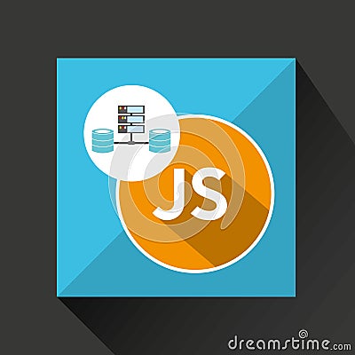 Js language data base storage Vector Illustration