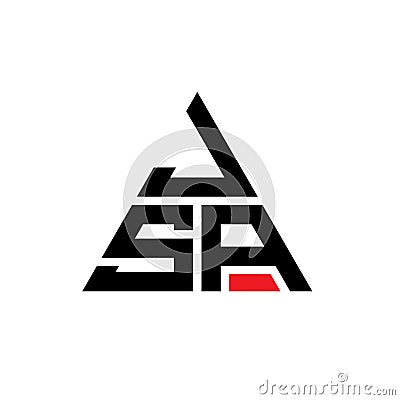 JSA triangle letter logo design with triangle shape. JSA triangle logo design monogram. JSA triangle vector logo template with red Vector Illustration