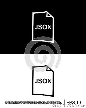 json file format icon template Vector Illustration