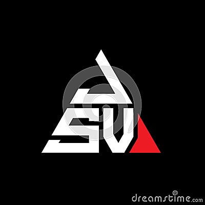 JSV triangle letter logo design with triangle shape. JSV triangle logo design monogram. JSV triangle vector logo template with red Vector Illustration