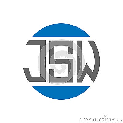 JSW letter logo design on white background. JSW creative initials circle logo concept. JSW letter design Vector Illustration