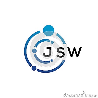 JSW letter technology logo design on white background. JSW creative initials letter IT logo concept. JSW letter design Vector Illustration