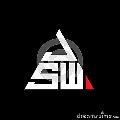 JSW triangle letter logo design with triangle shape. JSW triangle logo design monogram. JSW triangle vector logo template with red Vector Illustration