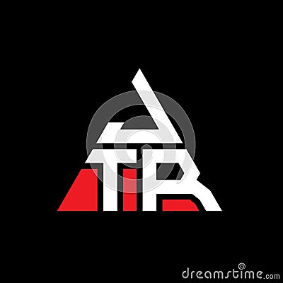 JTR triangle letter logo design with triangle shape. JTR triangle logo design monogram. JTR triangle vector logo template with red Vector Illustration