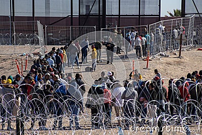 Seeking Asylum: Migrants from Venezuela Strive for Safety and Hope at Mexico-US Border Editorial Stock Photo