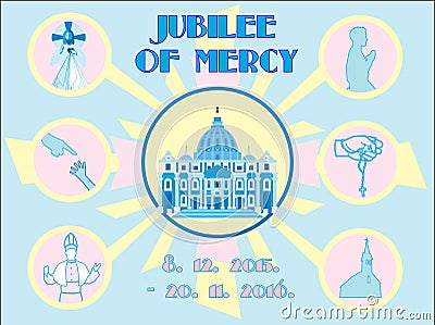 Jubilee of Mercy Holy Year background Cartoon Illustration