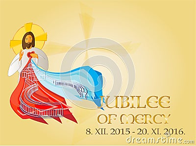 Jubilee of Mercy Holy Year background Cartoon Illustration