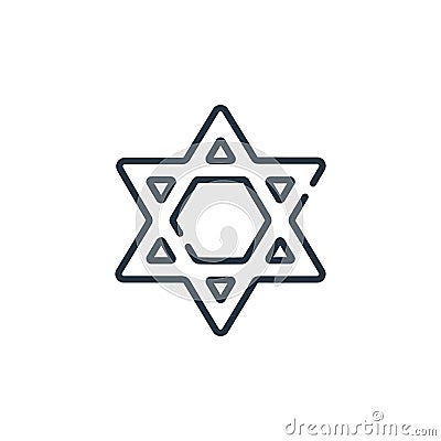 Judaism vector icon. Judaism editable stroke. Judaism linear symbol for use on web and mobile apps, logo, print media. Thin line Vector Illustration