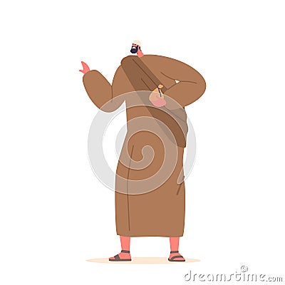 Judas Iscariot Biblical Character Isolated on White Background. One of the Disciple Of Jesus Christ Who Betrayed Him Vector Illustration