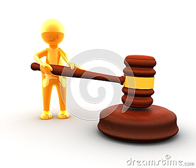 Judge with a gavel Stock Photo