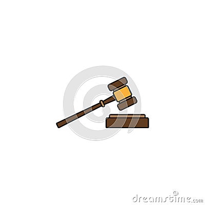 Judge gavel solid icon, auction hammer sign Vector Illustration