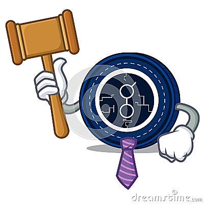 Judge golem coin mascot cartoon Vector Illustration