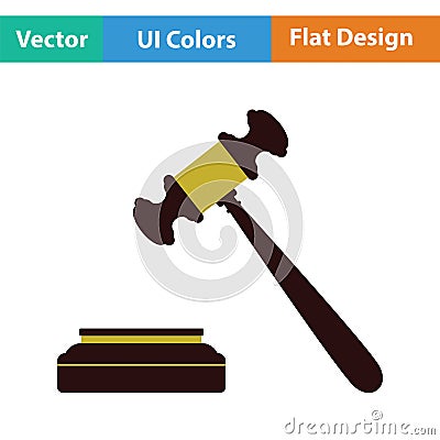 Judge hammer icon Vector Illustration