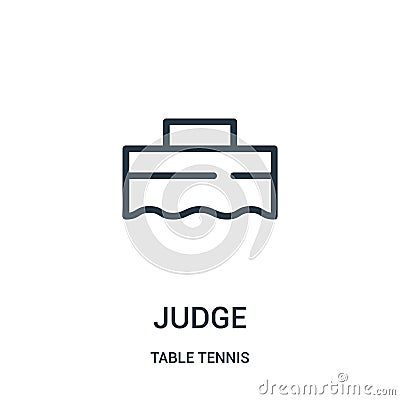 judge icon vector from table tennis collection. Thin line judge outline icon vector illustration. Linear symbol for use on web and Vector Illustration