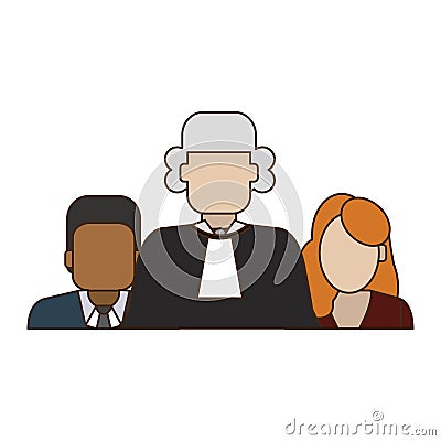 Judge and lawyers Vector Illustration