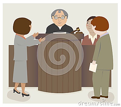 Judge Lawyers Courtroom Vector Illustration