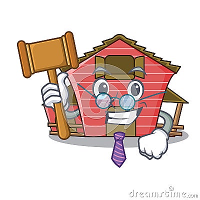 Judge red storage barn isolated on mascot Vector Illustration