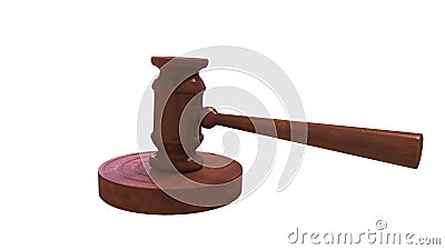 Judge`s Hammer Wood, 3D Rendering Stock Photo