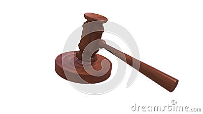 Judge`s Hammer Wood, 3D Rendering Stock Photo