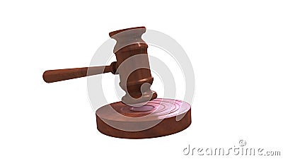 Judge`s Hammer Wood, 3D Rendering Stock Photo