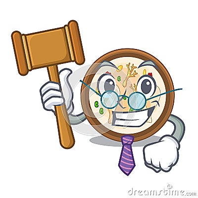 Judge samgyetang in a the cartoon plate Vector Illustration