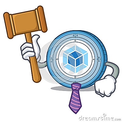 Judge webpack coin mascot cartoon Vector Illustration