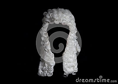 Judge white wig Stock Photo