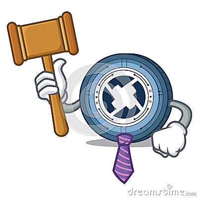 Judge 0X coin mascot cartoon Vector Illustration