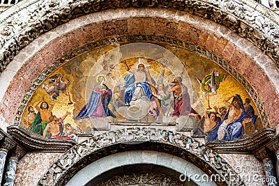 Judgement Day mosaic at St Marks in Venice Stock Photo
