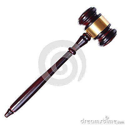 Judges or Auction Gavel isolated Stock Photo