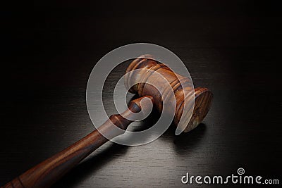 Judges Or Auctioneer Gavel Made From Red Wood Stock Photo