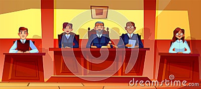 Judges at court hearing vector illustration Vector Illustration