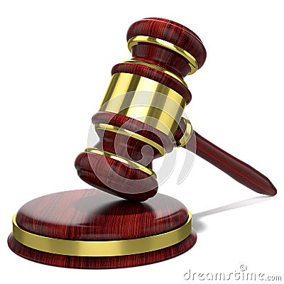 Judges wooden hammer Stock Photo